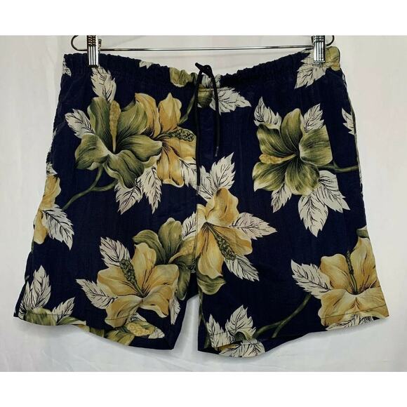 Nautica Men Swim Trunks Flower Shorts Adult Size M All Over Print Bathing Suit - Picture 6 of 7